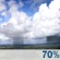 Tuesday: A chance of showers and thunderstorms between 10am and 1pm, then showers likely and possibly a thunderstorm after 1pm.  Mostly sunny, with a high near 84. Southeast wind 6 to 13 mph, with gusts as high as 20 mph.  Chance of precipitation is 70%. New rainfall amounts between a tenth and quarter of an inch, except higher amounts possible in thunderstorms. 