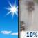 Today: A 10 percent chance of rain after 4pm.  Sunny, with a high near 38. East wind 10 to 15 mph. 