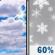 Monday: Snow showers likely after 1pm.  Mostly cloudy, with a high near 24. Chance of precipitation is 60%.