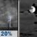 Friday Night: A 20 percent chance of showers and thunderstorms before midnight.  Mostly cloudy, with a low around 59. East wind 7 to 10 mph becoming south southwest after midnight. 