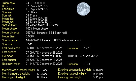 Moon Details from Weather-Display